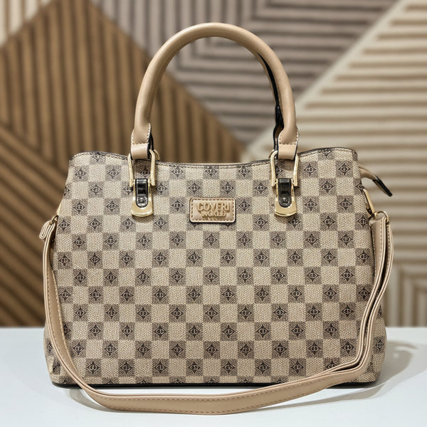 Borsa bauletto Coveri World fantasia logata tote bag firmata