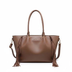 Borsa firmata COCONUDA Colletion donna spalla a tracolla simil pelle nuova shopping frange nappe