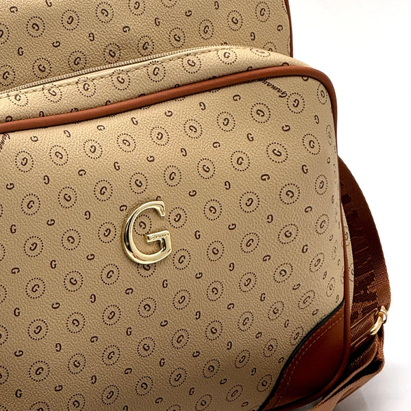 Borsa firmata GAMAYA zip cerniere logata tracolla donna logo zip tracolla fantasia multi tasche