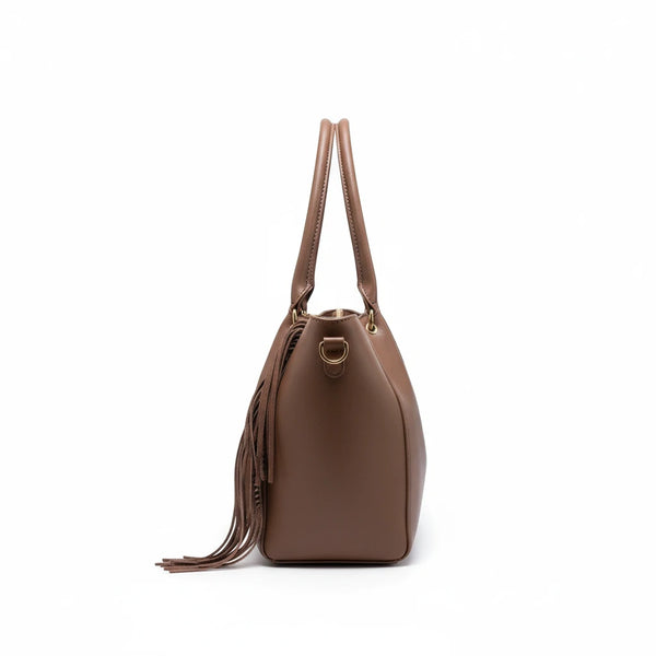 Borsa firmata COCONUDA Colletion donna spalla a tracolla simil pelle nuova shopping frange nappe