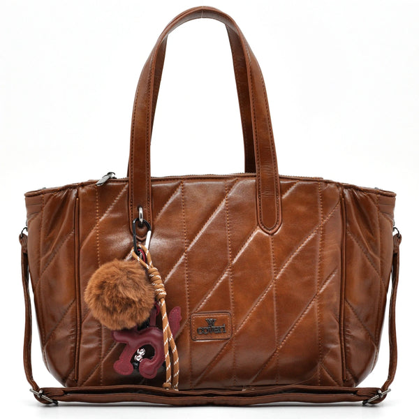 Borsa + OMAGGIO charms bauletto biker firmato YYCOVERI donna spalla a tracolla simil pelle trapuntata effetto lucido
