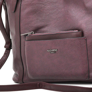 Borsa firmata Nazareno Gabirelli donna spalla shopping capiente simil pelle venata coconuda