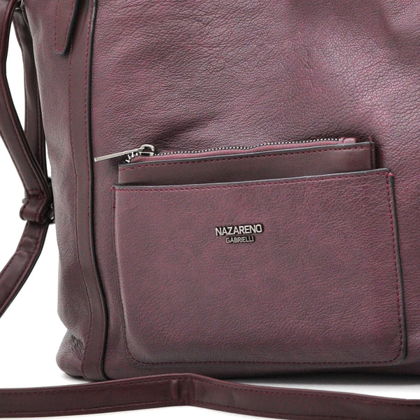 Borsa firmata Nazareno Gabirelli donna spalla shopping capiente simil pelle venata coconuda