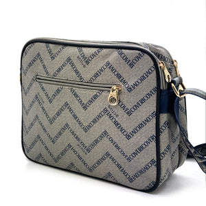 Borsa tracolla firmata COVERI ACTIVE in simil pelle pregiata tasche con cerniera fantasia logata originale toppe