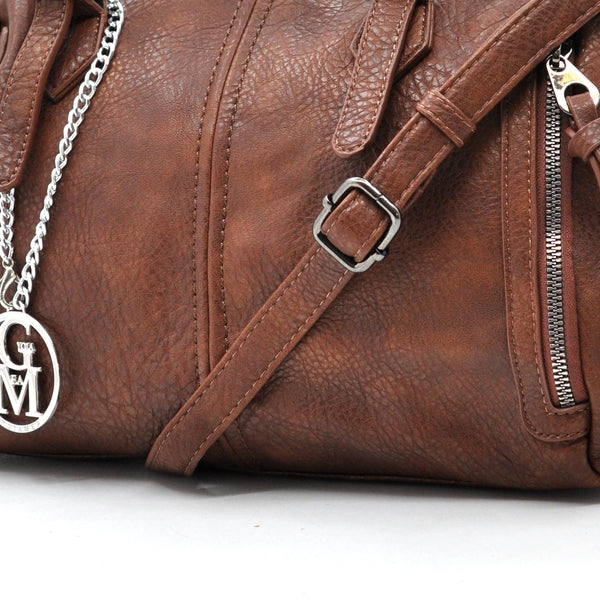 L'ARRACINA - Borsa a bauletto  firmata GYOIAMEA a mano tracolla casual simil pelle martellata venata