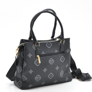 Borsa tote shopping firmata COVERI WORLD a tracolla elegante casual simil pelle logo fantasia