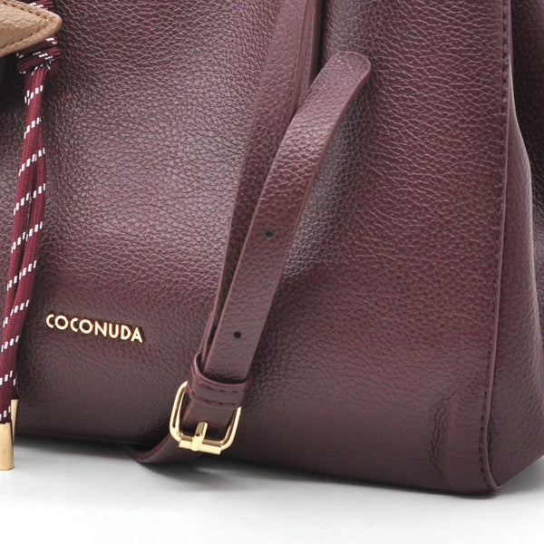 Borsa a bauletto + charms omaggio firmata COCONUDA a tracolla elegante casual simil pelle martellata