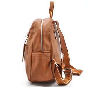 Zaino in eco Pelle Coveri World - Elegante e Resistente, Donna , Zaino Casual con Tasca Frontale con Zip e Tasche Laterali, Perfetto per Uso Quotidiano e Lavoro