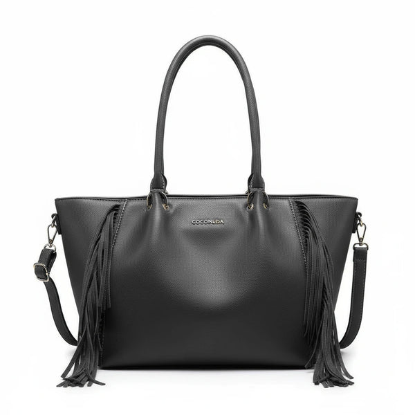 Borsa firmata COCONUDA Colletion donna spalla a tracolla simil pelle nuova shopping frange nappe