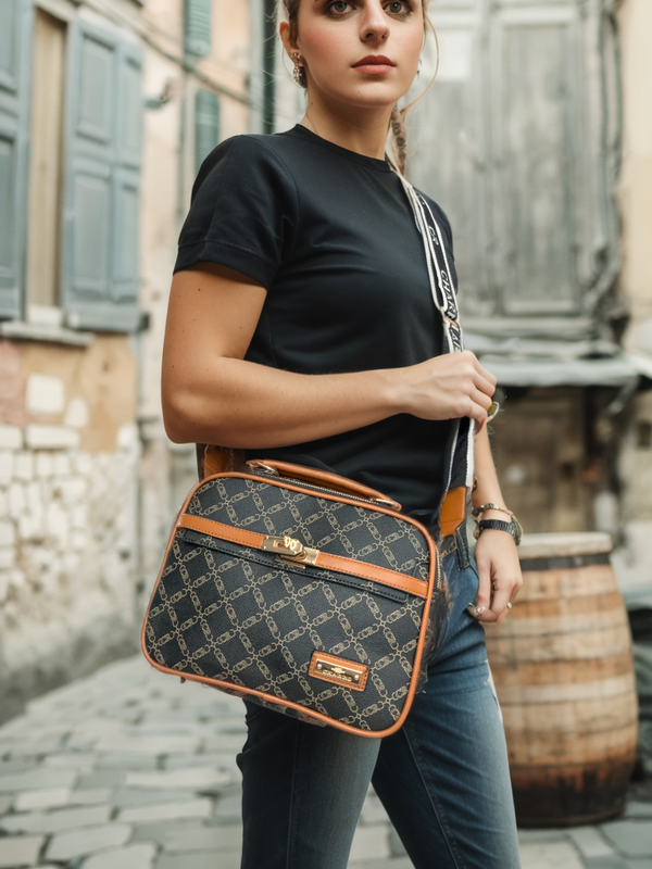 Borsa bauletto tracolla firmata CHARRO fantasia logata