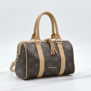 Borsa bauletto firmata COCONUDA a tracolla elegante casual simil pelle logo fantasia