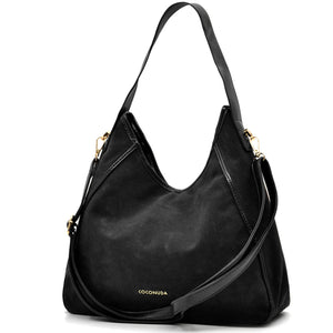 Borsa sacco hobo COCONUDA donna spalla a tracolla simil pelle scamosciata camoscio