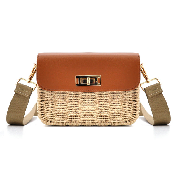Borsa Bauletto GYOIAMEA "La Giusy" da Donna – In Paglia Rigida con Tracolla – Elegante Borsetta Estiva a Mano o a Spalla