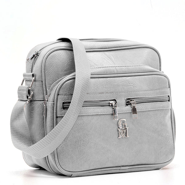 La Ginevra Bag borsa a tracolla multitasche capiente molte zip casual passeggio elegante Pelle Vegana