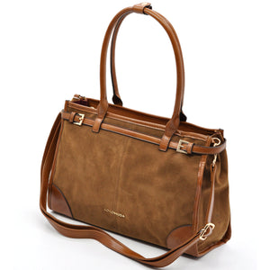 Borsa bauletto firmato COCONUDA donna spalla a tracolla simil pelle effetto camoscio scamosciata vintage