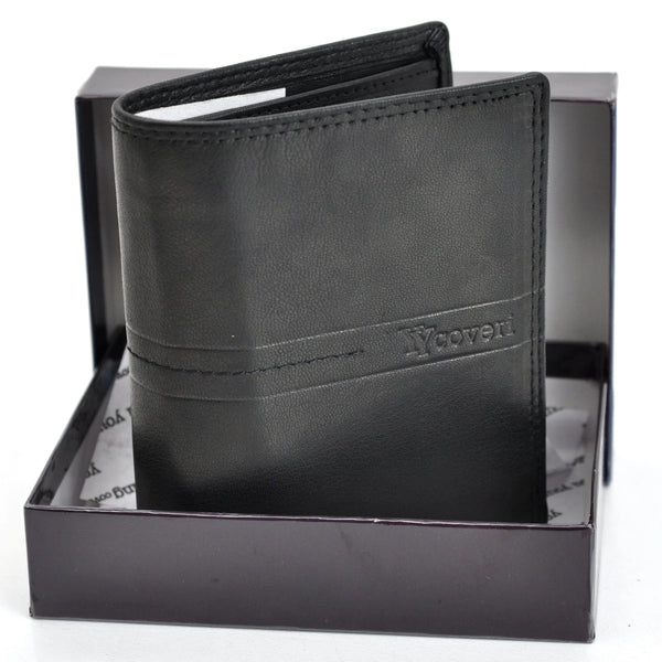 Portafoglio a libro trifold vera pelle uomo firmato yyCOVERI porta carte ribaltina morbido