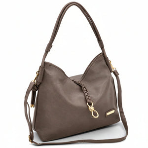 CHARRO - Borsa morbida a sacco hobo capiente unica tinta nuovo monomanico