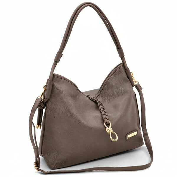 CHARRO - Borsa morbida a sacco hobo capiente unica tinta nuovo monomanico