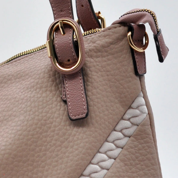 CHARRO - Borsa shopping a spalla grande tracolla casual simil pelle venata intreccio nuova