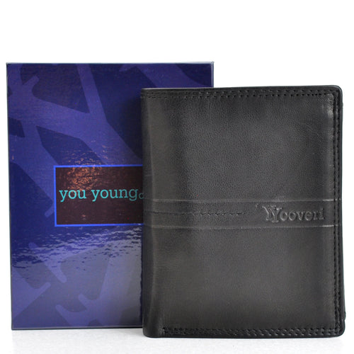 Portafoglio a libro trifold vera pelle uomo firmato yyCOVERI porta carte ribaltina morbido