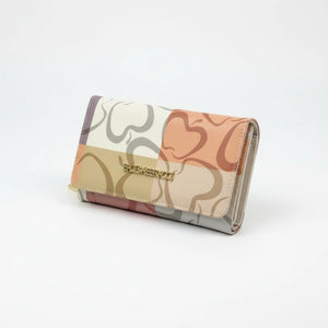 Portafoglio firmato Baci&Abbracci multitasche fantasia logo impermeabile zip carte banconote