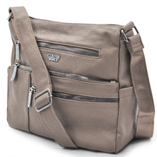 Carica l&#39;immagine nel visualizzatore di Gallery, Borsa firmata Coveri 5 tasche borsetta beige donna zip tracolla fantasia piccola