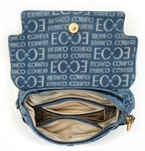 Carica l&#39;immagine nel visualizzatore di Gallery, ENRICO COVERI zaino borsa 2in1  jeans donna tante zip multi tasche casual casual