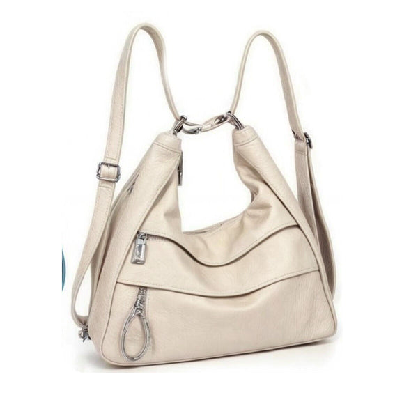 Borsa zaino 2in1 similpelle sportiva morbida sacco passeggio giornaliera morbida