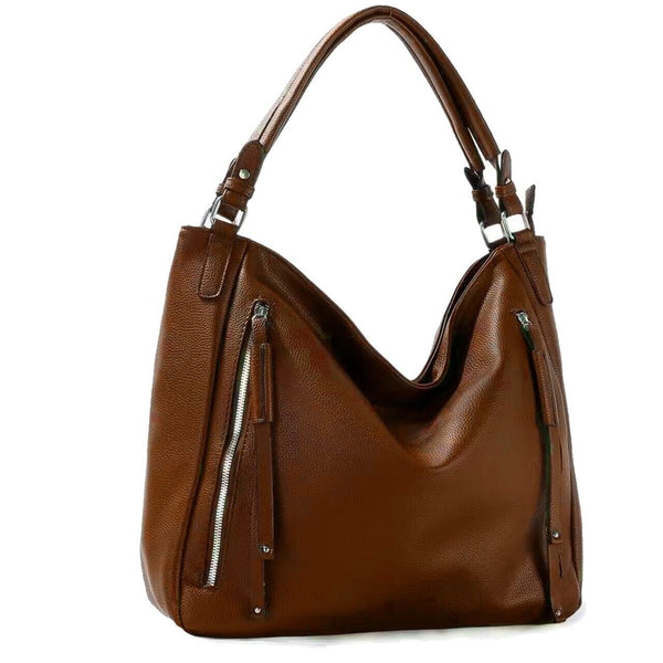 Borsa shop donna lucida mono manico hobo elegante sacco shopping zip grande