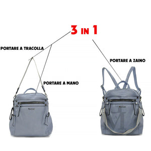 tracolla borsa zaino 2in1 TRASFORMABILE donna giornaliero casual passeggio