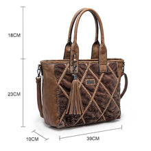 Carica l&#39;immagine nel visualizzatore di Gallery, shop trapuntato artigianale ricamo coveri shopping spalla elegante borsa donna