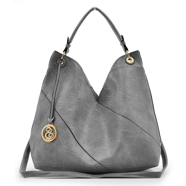 Borsa + pochette GM pelle morbida sacco semplice casual mono spalla zip hobo