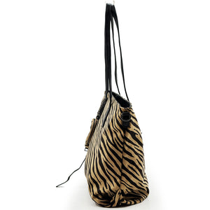 Borsa donna shopping fantasia leopardata tigrata animalier maculata capiente