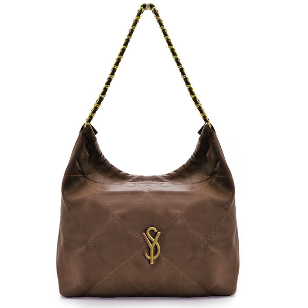 Sweet Years Borsa sacco hobo sacco firmata originale donna pelle manici catene