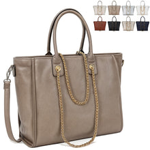 Carica l&#39;immagine nel visualizzatore di Gallery, Borsa donna beige Gyoiamea tracolla grande pelle multi tasche mano catena spalla