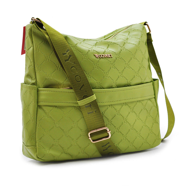 2in1 Borsa + Borsetta Firmata YYcoveri verde Donna fantasia logo Tracolla nuova