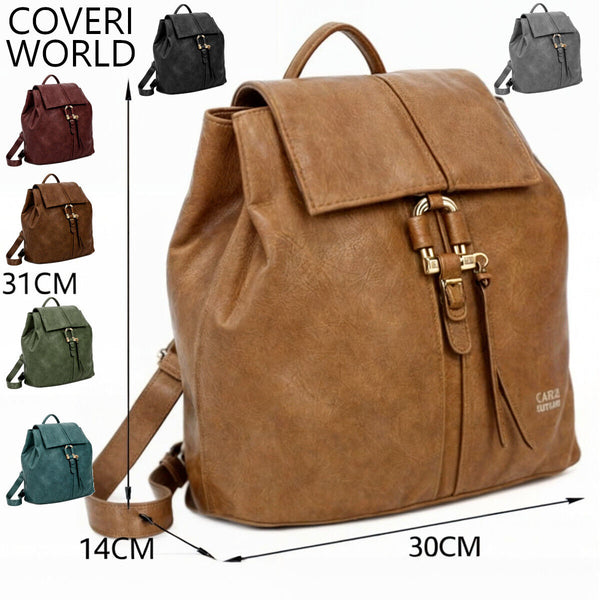 COVERI borsa zaino 2in1 pelle borchie TRASFORMABILE donna cuoio casual passeggio