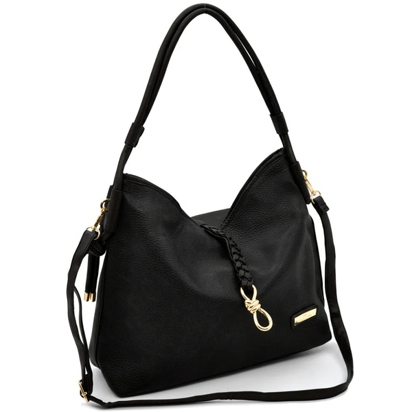 CHARRO - Borsa morbida a sacco hobo capiente unica tinta nuovo monomanico