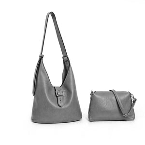 Borsa 2in1 omaggio donna pelle secchio hobo capiente sacco morbida comoda spalla