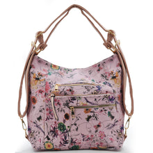 Carica l&#39;immagine nel visualizzatore di Gallery, 3in1 Borsa trasformabile in zaino fiorata spalla hobo sacco donna tracolla nuova