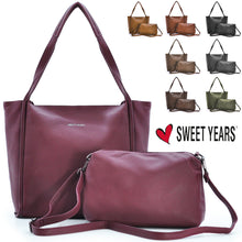 Carica l&#39;immagine nel visualizzatore di Gallery, Borsa pelle SWEET YEARS shopping tasche donna zip semplice casual firmata new