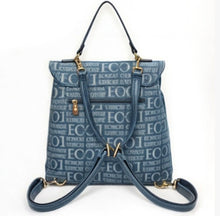 Carica l&#39;immagine nel visualizzatore di Gallery, ENRICO COVERI zaino borsa 2in1  jeans donna tante zip multi tasche casual casual