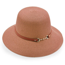 Carica l&#39;immagine nel visualizzatore di Gallery, Cappello MODA in paglia donna modello panama Floppy Hat morbido glitter FUXIA