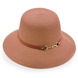 Cappello MODA in paglia donna modello panama Floppy Hat morbido glitter FUXIA