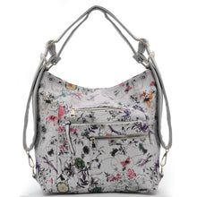 Carica l&#39;immagine nel visualizzatore di Gallery, 3in1 Borsa trasformabile in zaino fiorata spalla hobo sacco donna tracolla nuova