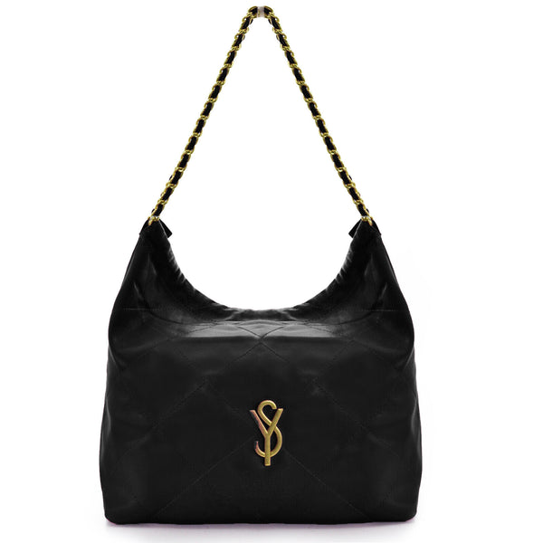 Sweet Years Borsa sacco hobo sacco firmata originale donna pelle manici catene