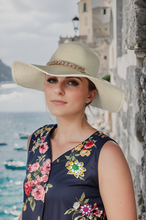 Carica l&#39;immagine nel visualizzatore di Gallery, Cappello DIVA1 in paglia donna modello panama Floppy Hat morbido catena Boater