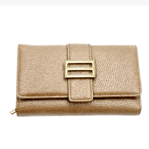 Portafoglio gm tasche pelle elegante donna pelle carte cerniera trifold vintage