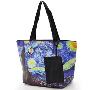 GM borsa shopping fantasia dipinto Vincent Van Gogh Notte stellata klimt ADELE