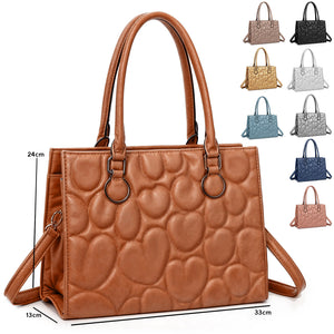 Borsa donna Gyoiamea pelle bauletto rigida baule shopper pelle trapuntata cuori